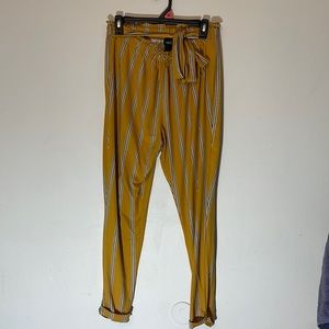 Pinstripe yellow and black dress pants